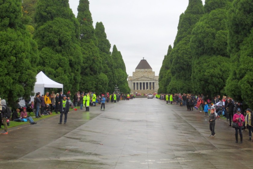 The Shrine of Remembrance in the heart of Melbourne is the end point of the Anzac Parade.