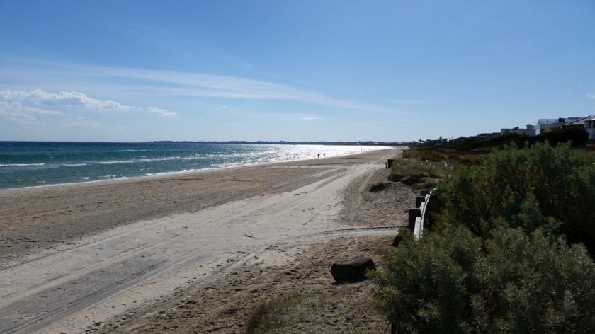 The good part of the area is the closeness to the beach. Here a view, looking up north towards the center of town.