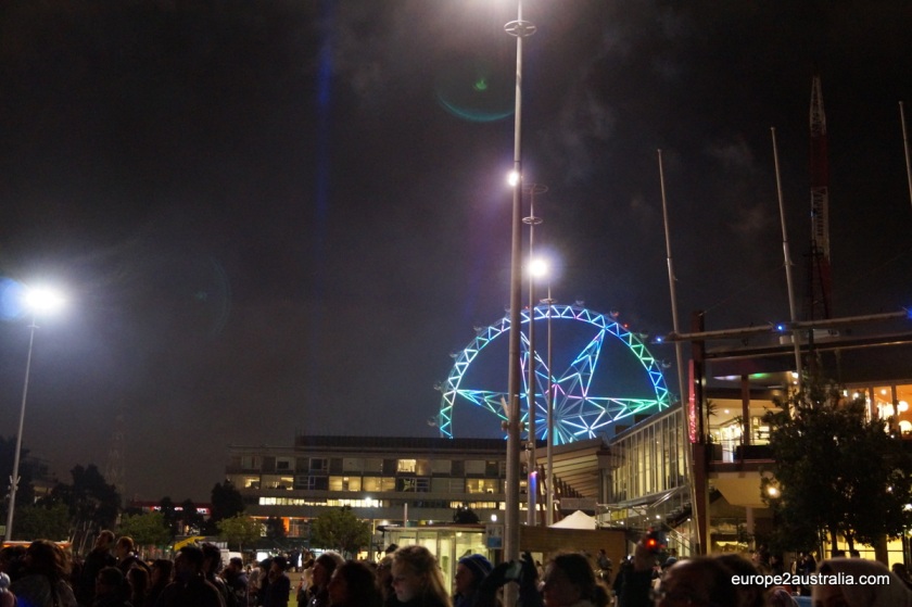 Everything was happening under the watchful eye of the Melbourne Star.