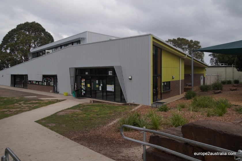 This is the building where they go to for the indoor gym, music and Indonesian lessons