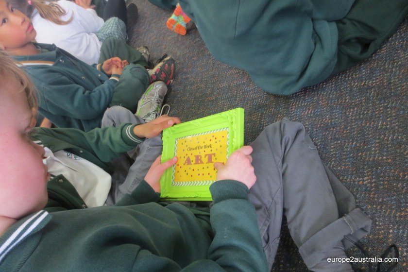 Luka's class won 'Art class of the week'. There are many awards, so every class will get the reward at some point.