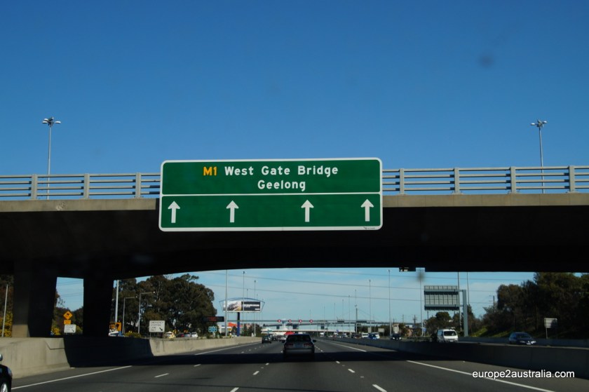 West gate bridge sign