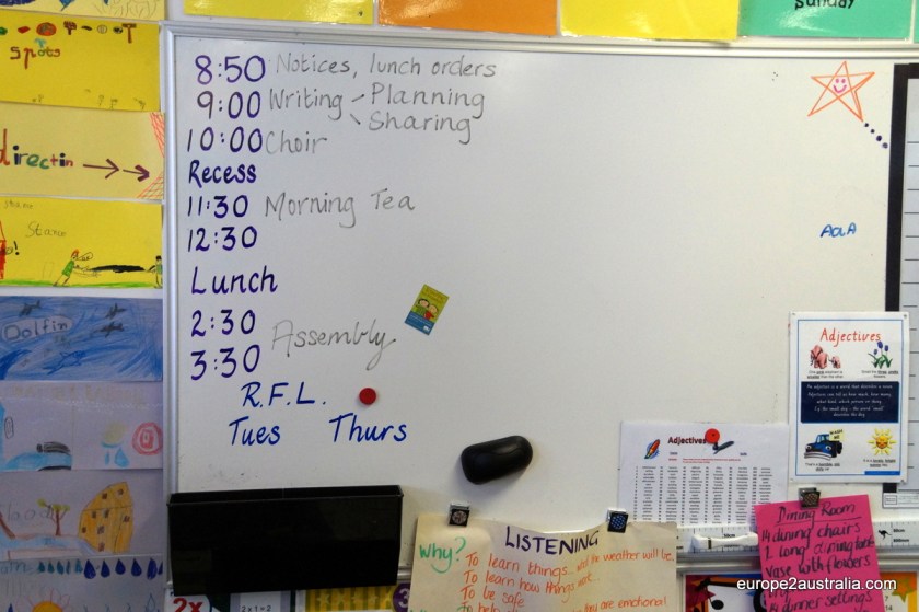 school schedule for Monday