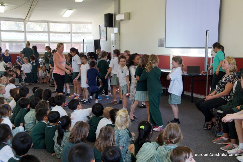 Dance group performing