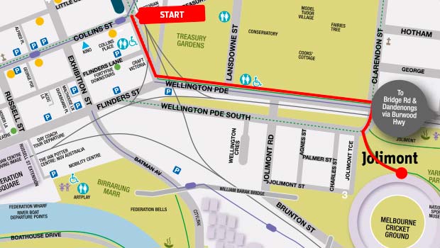 Taken from the AFL website: The route of the Grand Finals Parade.