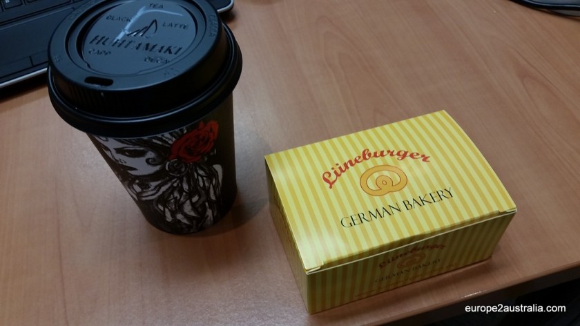 The box the cake came in is a lot more fancy than back home.