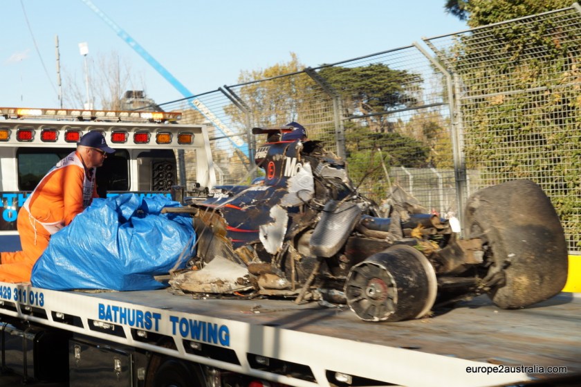 The car was in multiple pieces, and not much evidence was left that this had, at one point, been a car.