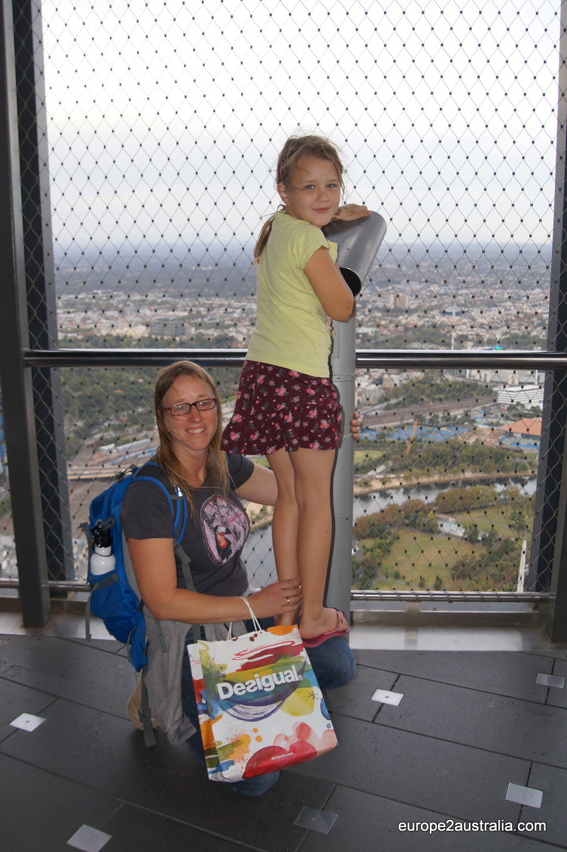 Luka and Willemijn enjoying the view from the balcony.