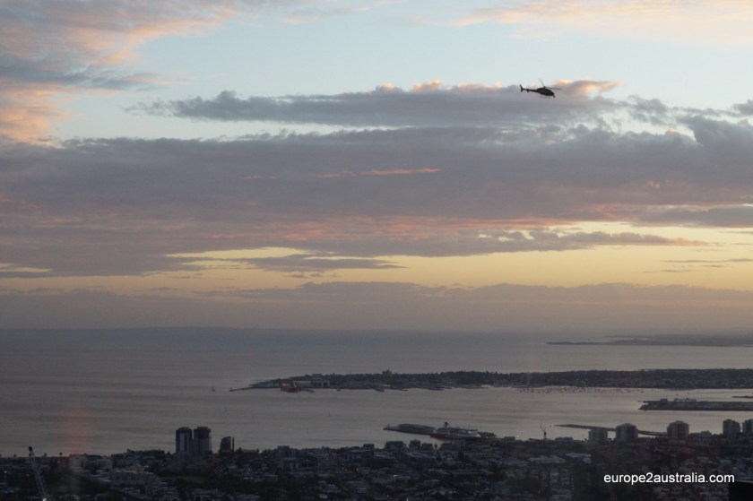 Sky and sea are turning grey.
