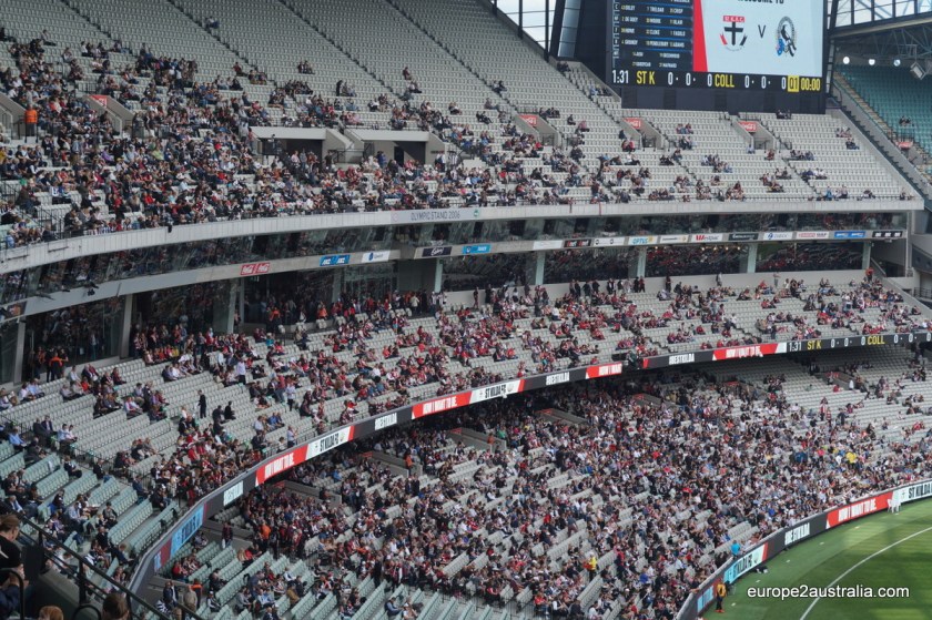 We were seated on the third tier, high up under the roof.