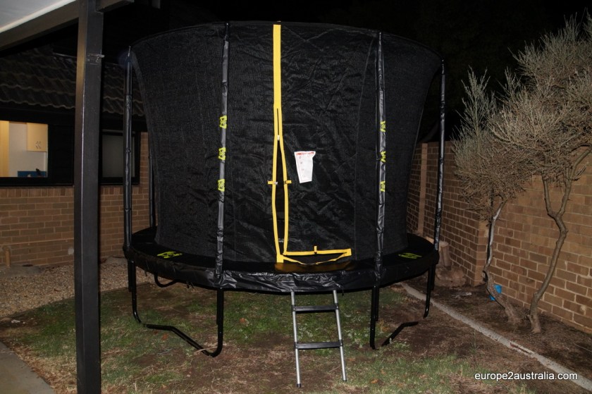 The final product, including safety net and ladder.