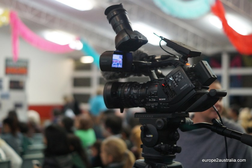 The local media was there as well to film the event.