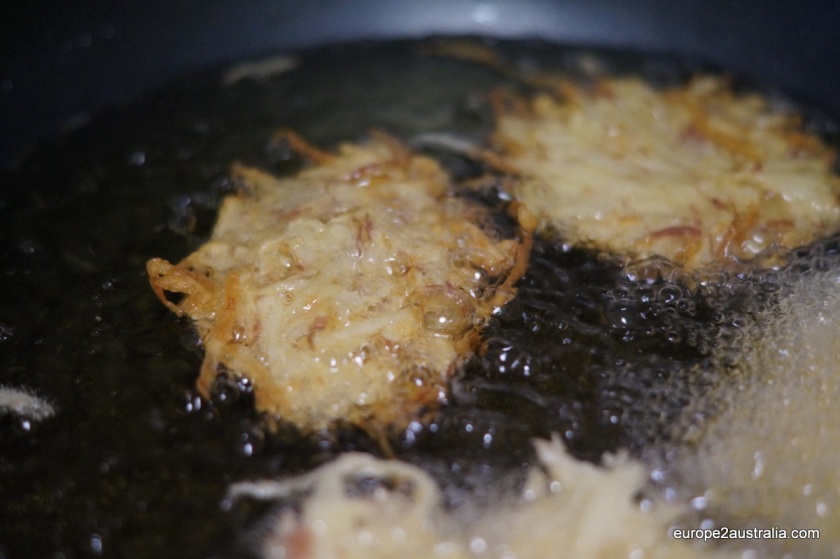 Step 4: Deep fry the patties, making sure they can swim in the oil, until brown.