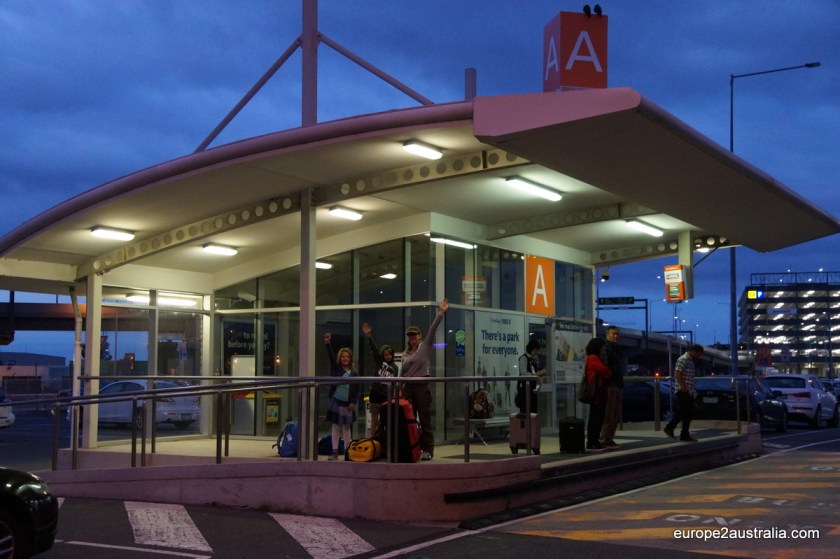 Parked at long term parking, now waiting for the shuttle bus to take us to the terminal.