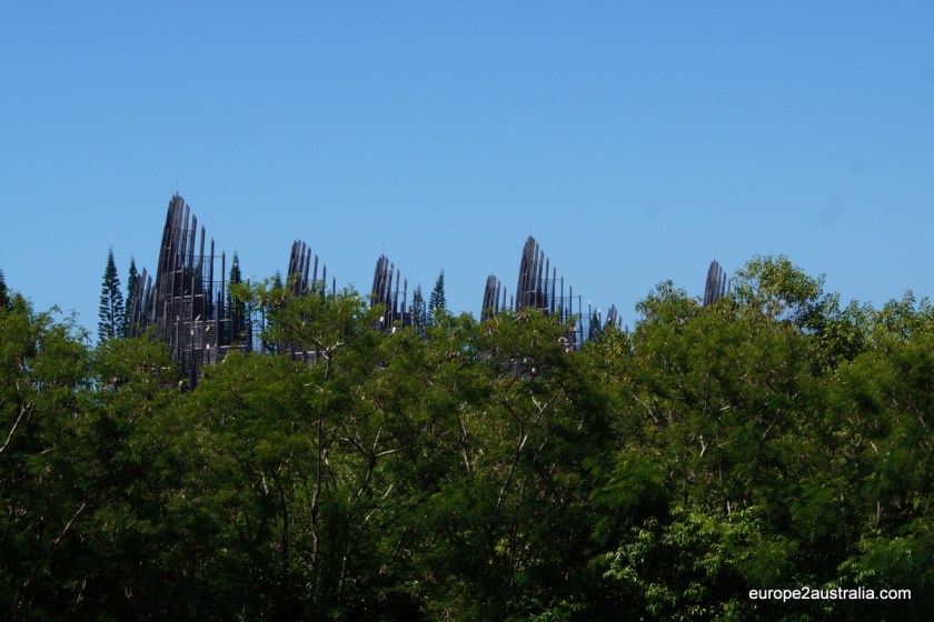 The tops of the centre already show above the treetops when you arrive.