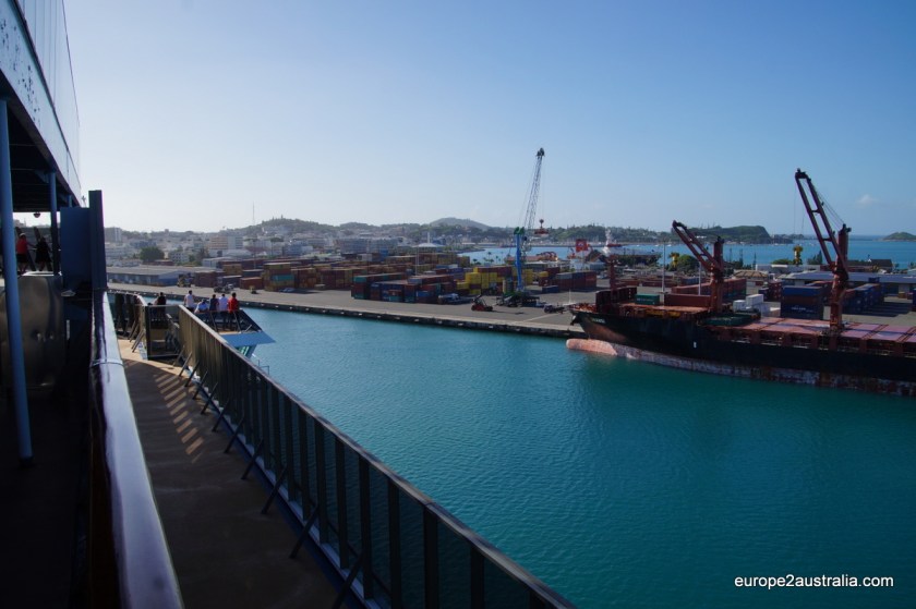 On arrival in Noumea we docked at the container terminal.