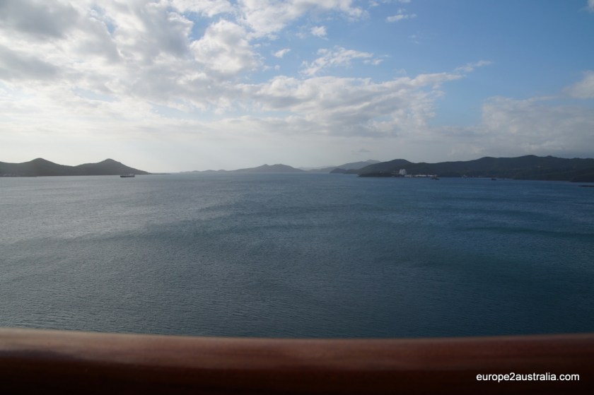 Leaving the harbour offered a very nice view of the extended bay of Noumea.