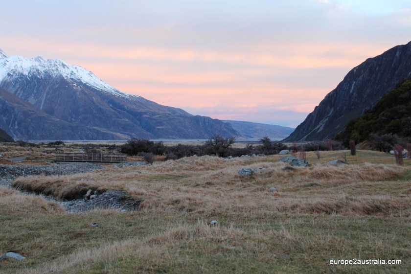 Sunset in the Hooker Valley.