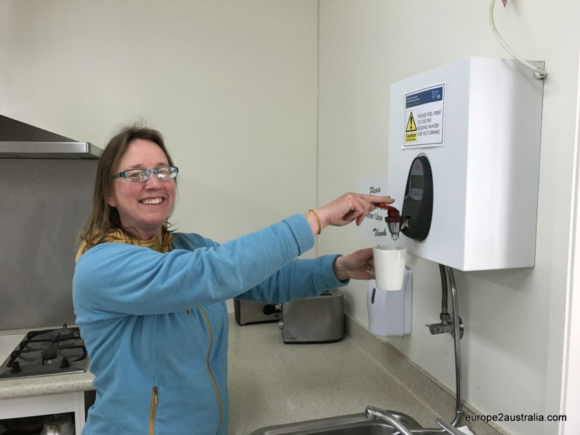 I enjoyed the water boiler for my easy cup of tea at the paid campsites in New Zealand