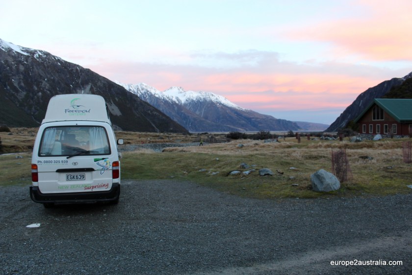 DOC scenic campsite at Mount Cook-New Zealand
